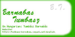 barnabas tumbasz business card